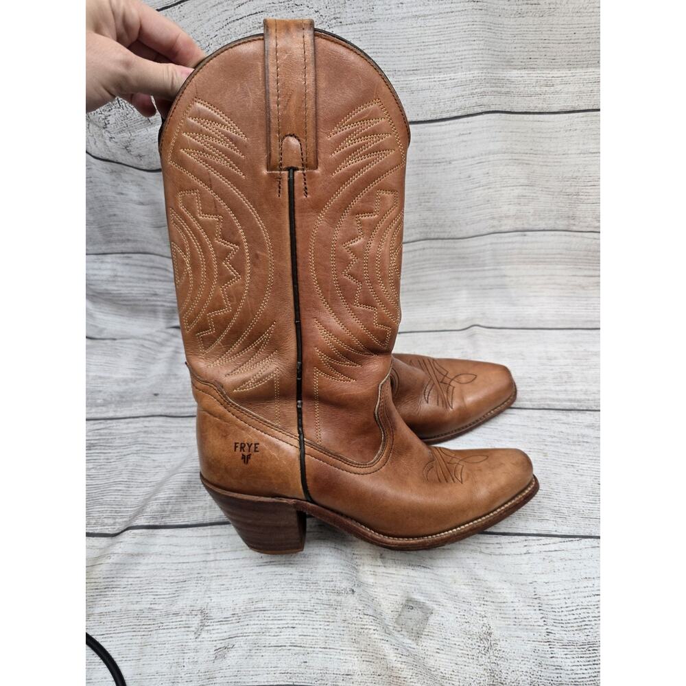 Vintage Frye Western Style Leather Boots #7035 Brandy Brown 6.5 B